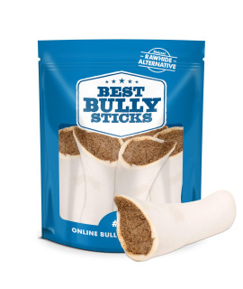 Best Bully Sticks 5 to 6 Inch Sweet Potato Stuffed Shin Bones - USA Baked & Packed Shin Bones for Dogs - Highly Digestible Fillings, Long Lasting and Refillable - 5 Pack