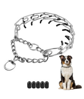 Dog Prong Collar,Choke Collar for Dogs Pinch Training Collar,Detachable Adjustable Choke Collar with Comfort Rubber Tips, Metal Adjustable Large Middle Dog Pet Pinch Collar