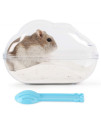BUCATSTATE Hamster Sand Bath Container Large Hamster Toilet with Scoop Set Dust Bust Accessories for Small Animals(Transparent, Medium)