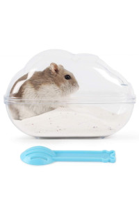 BUCATSTATE Hamster Sand Bath Container Large Hamster Toilet with Scoop Set Dust Bust Accessories for Small Animals(Transparent, Medium)