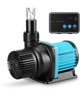 JEREPET 2250GPH Aquarium 24V DC Return Pump with Controller, Submersible and Inline Return Pump for Fish Tank,Aquariums,Fountains,Sump,Hydroponic,Pond,Freshwater and Marine Water Use
