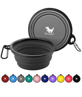 Collapsible Dog Bowls for Travel, 2-Pack Dog Portable Water Bowl for Dogs Cats Pet Foldable Feeding Watering Dish for Traveling Camping Walking with 2 Carabiners, BPA Free