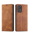 QLTYPRI Samsung galaxy A52 4g&5g A52s 5g case, Premium PU Leather cover TPU Bumper with card Holder Kickstand Hidden Magnetic Adsorption Shockproof Flip Wallet case for galaxy A52A52s - Brown