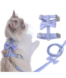 Cat Harness, Cat Vest Harness and Leash Set to Outdoor Walking Ddzmz Escape Proof Soft Mesh Breathable Adjustable Vest Harnesses for Cats Blue Colour S M Size for Pets Cats Kitten Puppy Rabbit Ferret