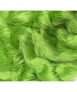 Eovea - Shaggy Faux Fur Fabric - One Yard - 60 X 18 Inches - Lime green - DIY craft Supply, Hobby, costume, Decoration,coat,Vest,Jacket,Shawl,Throw Blanket, grinch(Lime, Half Yard)