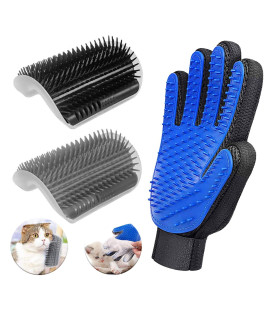 D-buy 3 Pack Cat Groomer Brush Set, Cat Self Groomers Corner Massage Combs with Catnip, Pet Grooming Mitts Brush Gloves for Short Long Fur Cats, Pet Hair Remover Grooming Brush Massage Tool for Kitten Puppy
