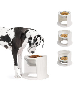 LIDLOK Elevated Dog Food Bowls for Large Dogs 1.8L Stainless Steel Dog Bowl Non-Skid Raised Stand No-Spill Edges Pet Feeder Bowl Height Adjustable Dog Dishes