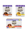 Three Dog Bakery Classic Cookies Variety Pack Premium Treats for Dogs, Carob/Peanut Butter, Golden/Vanilla, & Double Reward, 36 Ounces, (Pack of 3)