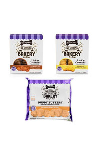 Three Dog Bakery Lick'n Crunch! Sandwich Cookies Variety Pack Premium Treats for Dogs, Carob/Peanut Butter, Golden/Vanilla, & Pupper Butters, 37.8 Ounces, 3-Pack