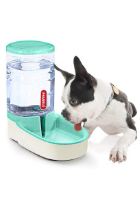 PHABULS Dog Water Dispenser 1 Gallon Pet Water Dispenser Automatic Cat Feeder Large Capacity for Small and Medium Sized Pets(Green Water)