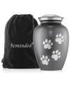 Reminded Pet cremation Urns for Dog and cat Ashes, Memorial Paw Print Urn - Large Up to 110 Pounds gray