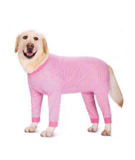 Yeapeeto Dog Onesie Surgery Recovery Suit for Large Medium Bodysuit Dogs Pajamas PJS Full Body for Shedding, Prevent Licking, Wound Protection, Cone Alternative (5XL, Pink)
