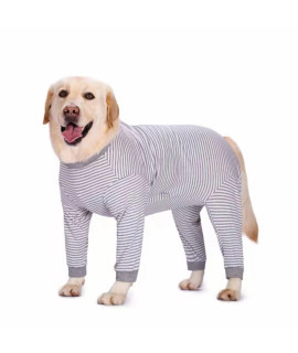 Yeapeeto Dog Onesie Surgery Recovery Suit for Large Medium Bodysuit Dogs Pajamas PJS Full Body for Shedding, Prevent Licking, Wound Protection, Cone Alternative (4X-Large (Pack of 1), Grey)