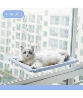 JinRui-T Cat Hammock for Window Cat Window Bed Cat Window Perch for Indoor Cats Suction Cups Cat Window Hammock Space Saving Window Seat for Cats Inside (Blue)