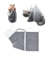 MP mypole Cat Bathing Bag, Multifunctional Adjustable Cat Grooming Bag Anti-Bite Cat Bath Bag Anti-Scratch Cat Shower Bag Cat Washing Restraint Bag Also for Puppy Dog (Grey)