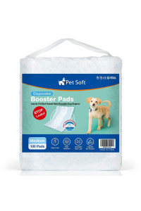 Pet Soft Dog Diaper Liners - Disposable Dog Diaper Booster Pads for Male & Female Dogs fit Most Dog Wraps and Belly Bands Up-Graded (Blue, M-100ct)