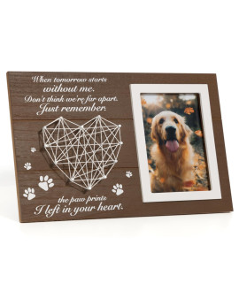 Pet Memorial Gifts, Pet Loss Memorial Frame Leave Paw Prints on our Hearts, Paw Prints Sympathy Frame Gift for Loss of Dog and Cat (02 Paw Prints Photo Frame)