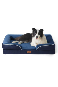 Bedsure Orthopedic Dog Bed for Extra Large Dogs - XL Washable Dog Sofa Bed Large, Supportive Foam Pet Couch Bed with Removable Washable Cover, Waterproof Lining and Nonskid Bottom, Navy Blue