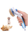 Cat Brush, Self Cleaning Slicker Brushes for Shedding and Grooming Removes Loose Undercoat, Mats and Tangled Hair Grooming Comb for Cats Dogs Brush Massage-Self Cleaning (Blue)