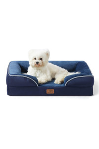 BEDSURE Orthopedic Dog Bed for Medium Dogs - Waterproof Dog Bed Medium Foam Sofa with Removable Washable cover Waterproof Lining and Nonskid Bottom couch Pet Bed Navy Blue
