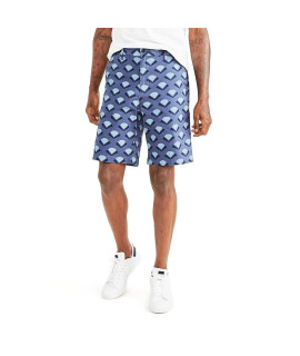 Dockers Mens Ultimate Straight Fit Supreme Flex Shorts (Standard and Big & Tall), (New) Vintage Indigo Blue-Oyster Print, 42