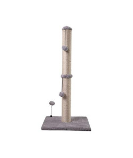 MECOOL 34 Tall Cat Scratching Post Premium Basics Kitten Scratcher Sisal Scratch Posts Trees with Hanging Ball for Indoor Cats (34 inches for Adult Cats, Gray)