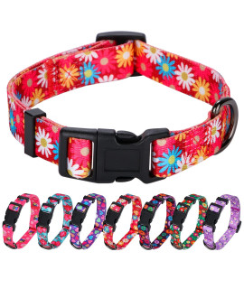 Rhea Rose girl Dog collars cute Pink Daisy collar, Spring and Summer Flower for Large Dogs