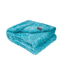 MACEVIA Fluffy Fleece Dog Blankets, Warm Soft Fuzzy Pets Blankets for Puppy, Small, Medium, Large Dogs and Cats, Plush Pet Throws for Bed, Couch, Sofa, Travel (24x29 Inch, Sea Blue)