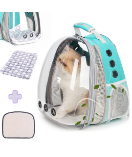 Lollimeow Bubble Expandable Cat Backpack Pet Travel Carrier for Cats and Dogs (Green-Front Expandable)