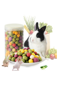 Fruit Rainbow Ball is Bunny Grass Treat and Bunny Chew Toys, All Natural Baking Treats with Lucerne, Dandelion, Apple and Timothy Hay Ball for Guinea Pig, Hamster and Other Small Animals (style4)