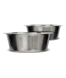 Neater Pet Brands Stainless Steel Dog and Cat Bowls (2 Pack) - Extra Large Metal Food and Water Dish (12 Cup)
