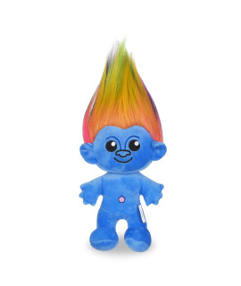 Universal Studios Trolls Toys for Dogs 9 Inch Plush Dog Toy with Rainbow Hair and Blue Body Dog Toy with Squeaker Plush Fabric Soft Medium Squeaky Dog Toy from Trolls