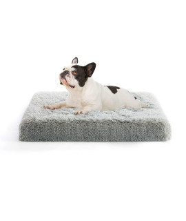 MIHIKK Small Dog Bed, Orthopedic Egg Crate Foam Dog Bed with Removable Washable Cover, Waterproof Dog Mattress Nonskid Bottom, Comfy Anti Anxiety Pet Bed Mat, 24x16 inch, Gray