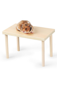 Doola Wooden Small Animals Stand Platform,Waterproof Surface with Pillars,Natural Toys Cage Accessories for Hamster Squirrel Gerbil Chinchilla Parrot and Pet Bird (9.8*5.9)