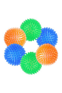 Orgrimmar 6 PCS Pet Squeaky Chewing Balls Dog Soft Stab Balls Cleaning Teeth Toys Balls with High Bounce for Small Medium Large Pet Dog Cat Toys(Small,2.55in)