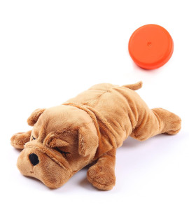 OKAMDERT Heartbeat Puppy Toy,Puppy Separation Anxiety Toy, Puppy Behavioral Training Aid for Dog Sleep Aid Plush, Pet Companion Smart Dog Toys,Brown