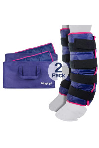 Horse Ice Pack - cooling Leg Wraps for Hock, Ankle, Knee, Legs, Boots, and Hooves (Twin Ice Boot, by Magic gel)