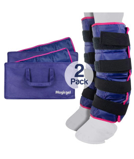 Horse Ice Pack - cooling Leg Wraps for Hock, Ankle, Knee, Legs, Boots, and Hooves (Twin Ice Boot, by Magic gel)