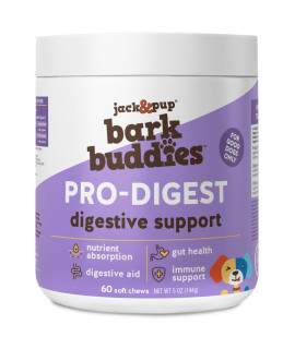 Jack&Pup Probiotic Chews for Dogs - Dog Probiotic Chews Small and Medium - Pro-Digest Bark Buddies (Up to 40 lbs) Puppy Probiotic Dog Chews, Pet Probiotics for Dogs - Probiotics for Puppies (60ct)