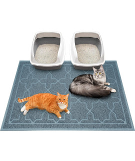 Yimobra Cat Litter Mat, 47.2x35.4 Litter Box Mat with Litter Lock Mesh, Soft Durable Cat Litter Mat Litter Trapping Mat, Easy to Clean, Non-Slip, Water Resistant, Litter Free Floors, Teal Blue