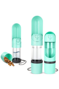 Portable Dog Water Bottle: Leak-Proof Cat Travel Water Dispenser, can Be Filled with Water and Food, Suitable for Kitty and Puppy Outdoor Walking, Hiking and Traveling (Green)