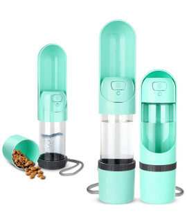 Portable Dog Water Bottle: Leak-Proof Cat Travel Water Dispenser, can Be Filled with Water and Food, Suitable for Kitty and Puppy Outdoor Walking, Hiking and Traveling (Green)
