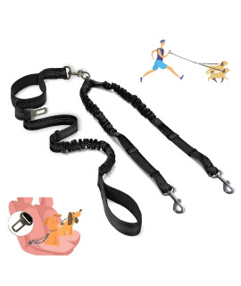 Zhilishu Double Dog Leash, Dual Leash for Dogs 360?No Tangle Two Dogs Leash Adjustable Tangle Free Double Leash for Small Medium Large Dogs Walking Training(Black)