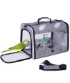 Bird Travel Carrier with Stand Perch, Breathable Bird Carrier Cage Parrot Carrier for Hiking, Airline Approved