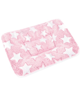 catadog Small Animal Bed Mat, Soft & Warm, Suitable for Guinea Pig, Hamster, Rabbit, Rat and Bearded Dragon (X-Large(13.3''x9.4''), Star Pink)