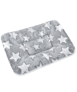 catadog Small Animal Bed Mat, Soft & Warm, Suitable for Guinea Pig, Hamster, Rabbit, Rat and Bearded Dragon (X-Large(13.3''x9.4''), Star Grey)