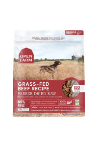 Open Farm Freeze Dried Raw Dog Food, Humanely Raised Meat Recipe with Non-GMO Superfoods and No Artificial Flavors or Preservatives (3.5 Ounce (Pack of 1), Grass Fed Beef Recipe)