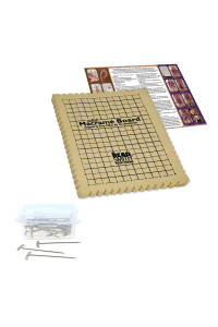 The Beadsmith Mini Macrame combo - Bead Board 75 x 105 inches - Box of 40 T-pins 175 inches - Bracelet Project Instructions Included - Ideal for securing creating Macrame and Knotting creations