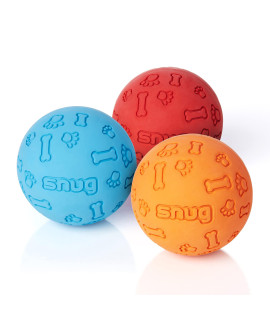 Snug Rubber Dog Balls for Small and Medium Dogs - Tennis Ball Size - Virtually Indestructible (3 Pack - classic)