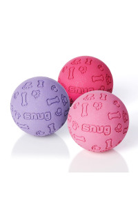 Snug Rubber Dog Balls for Small and Medium Dogs - Tennis Ball Size - Virtually Indestructible (3 Pack - Chic)